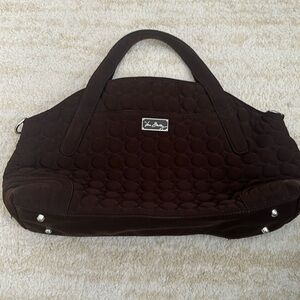 Vera Bradley brown quilted bag! Several compartments inside the bag!